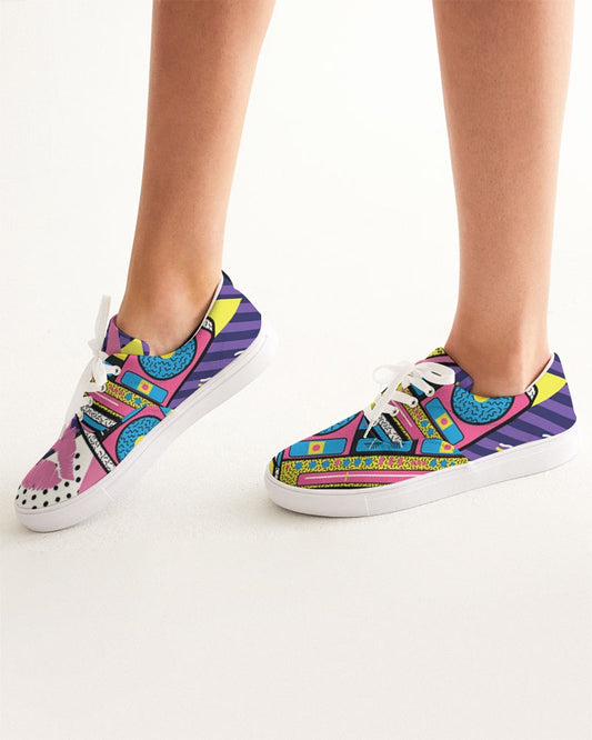 Dope T Women's Retro Splash Lace Up Canvas Shoe - The Dripp VIP