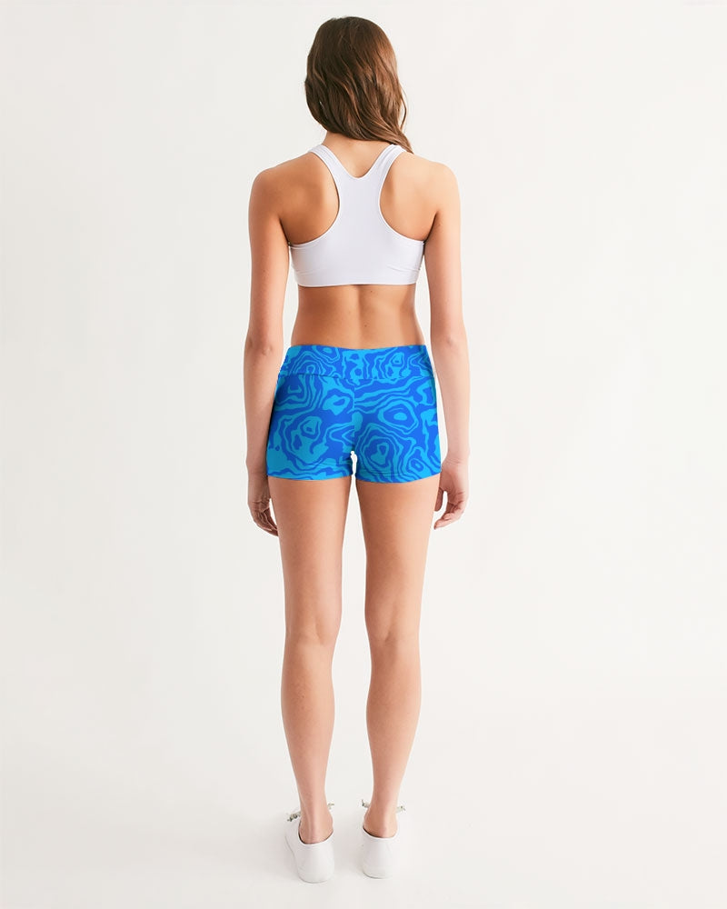 Blueberry Slush Women's Mid-Rise Yoga Shorts