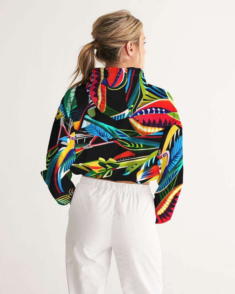 Tropical Dripp Women's Cropped Windbreaker