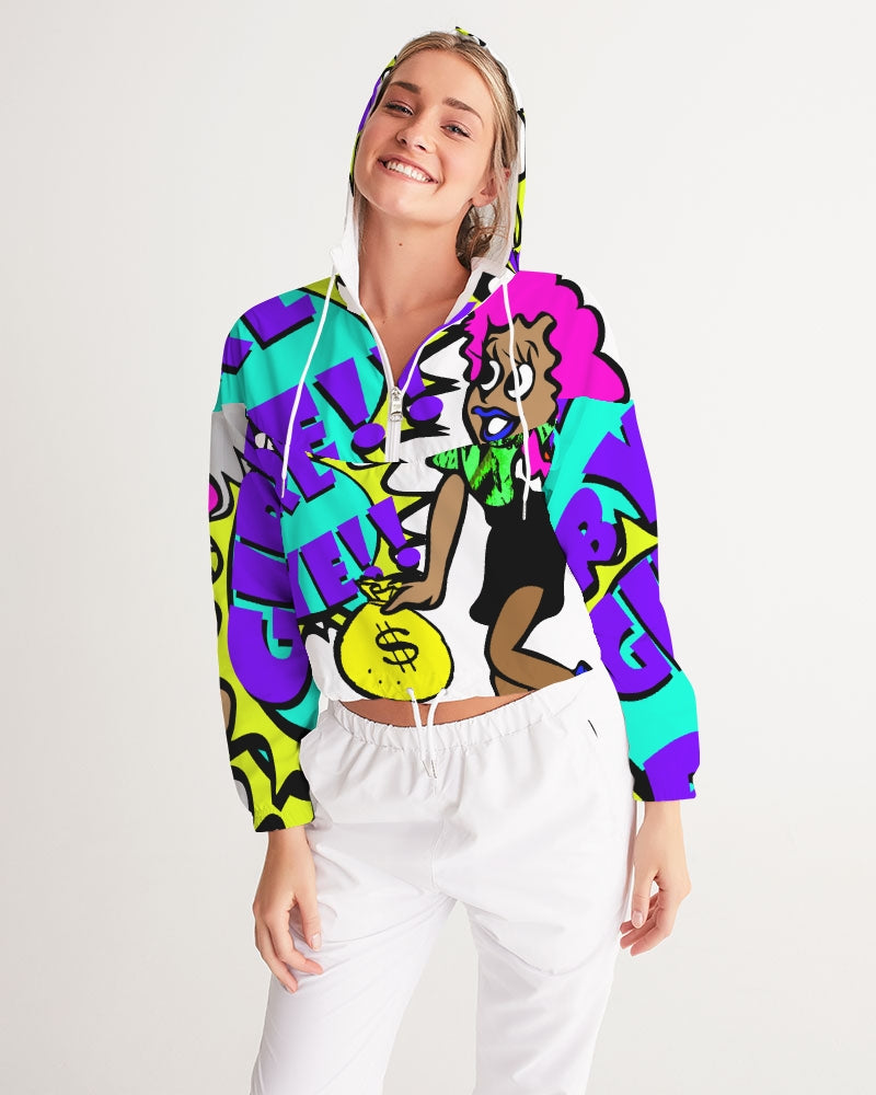 Girl Bye Boom Cropped Windbreaker - The Dripp VIP