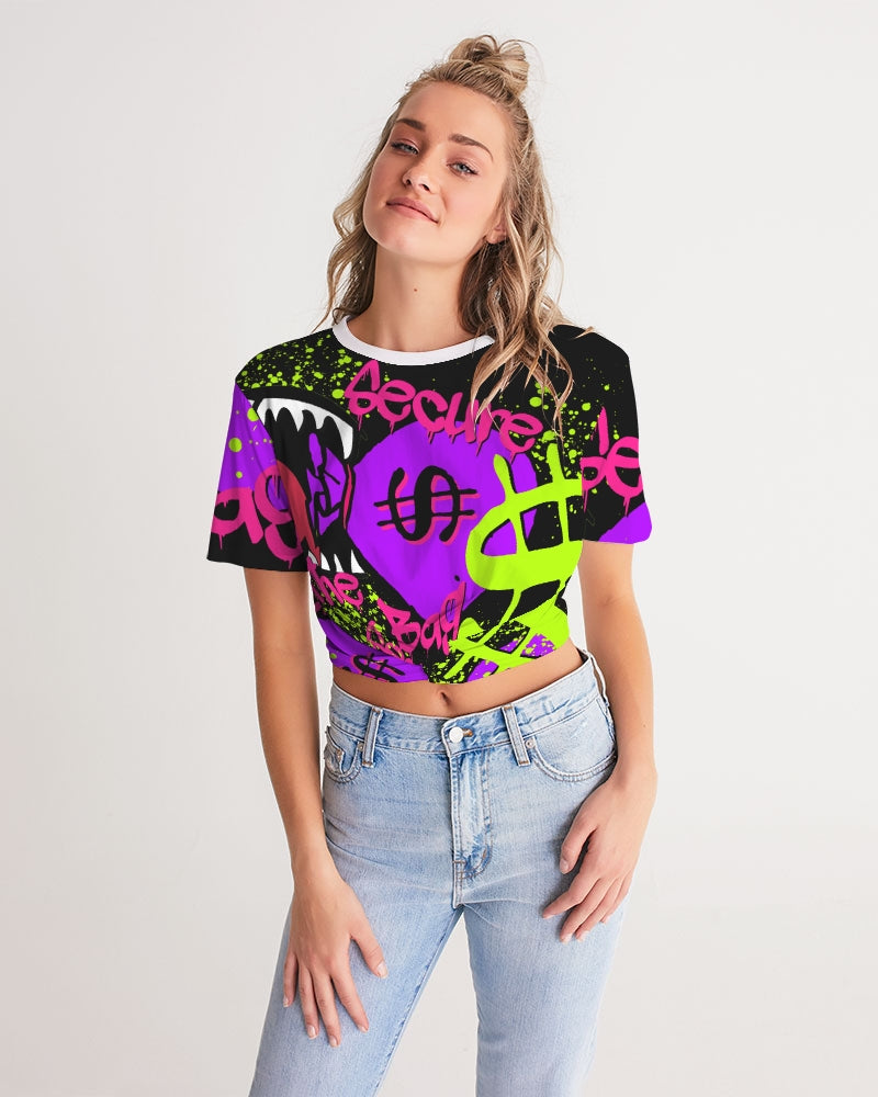 Money Splash Women's Twist-Front Cropped Tee