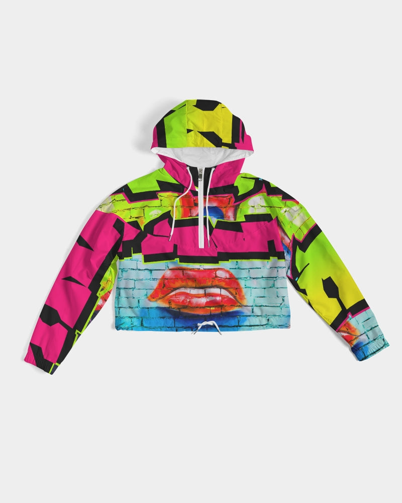 Graffiti Dripp Women's Cropped Windbreaker - The Dripp VIP