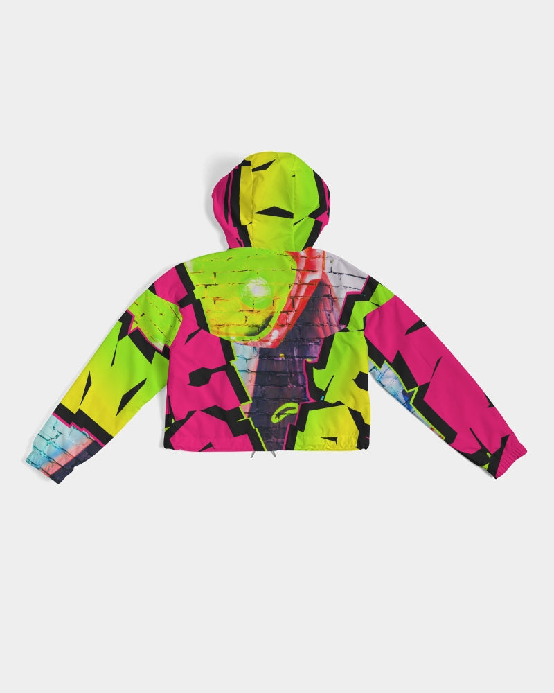 Graffiti Dripp Women's Cropped Windbreaker - The Dripp VIP