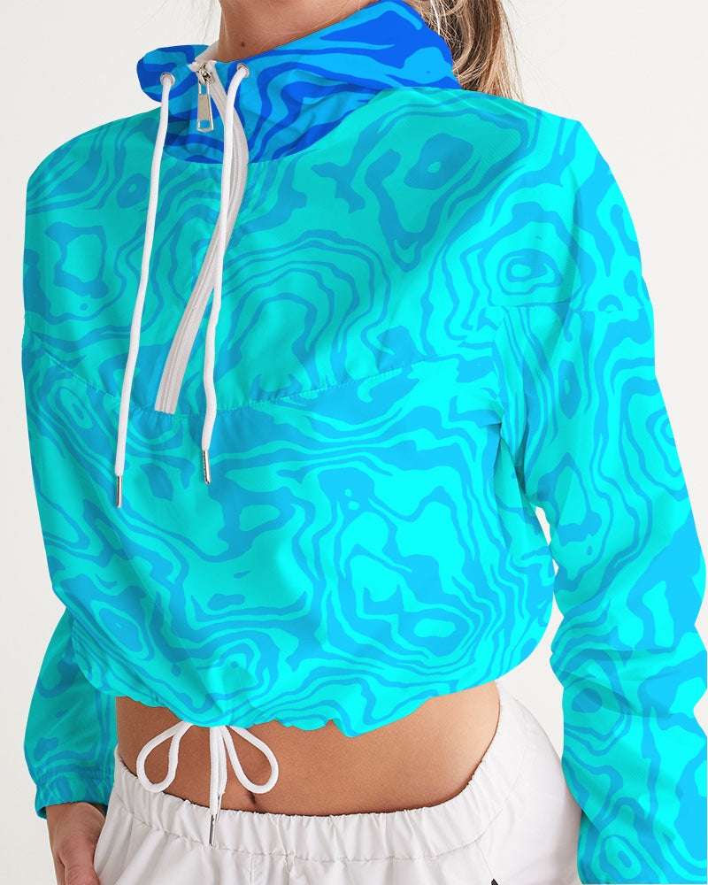 Blue Raspberry Slush Women's Cropped Windbreaker
