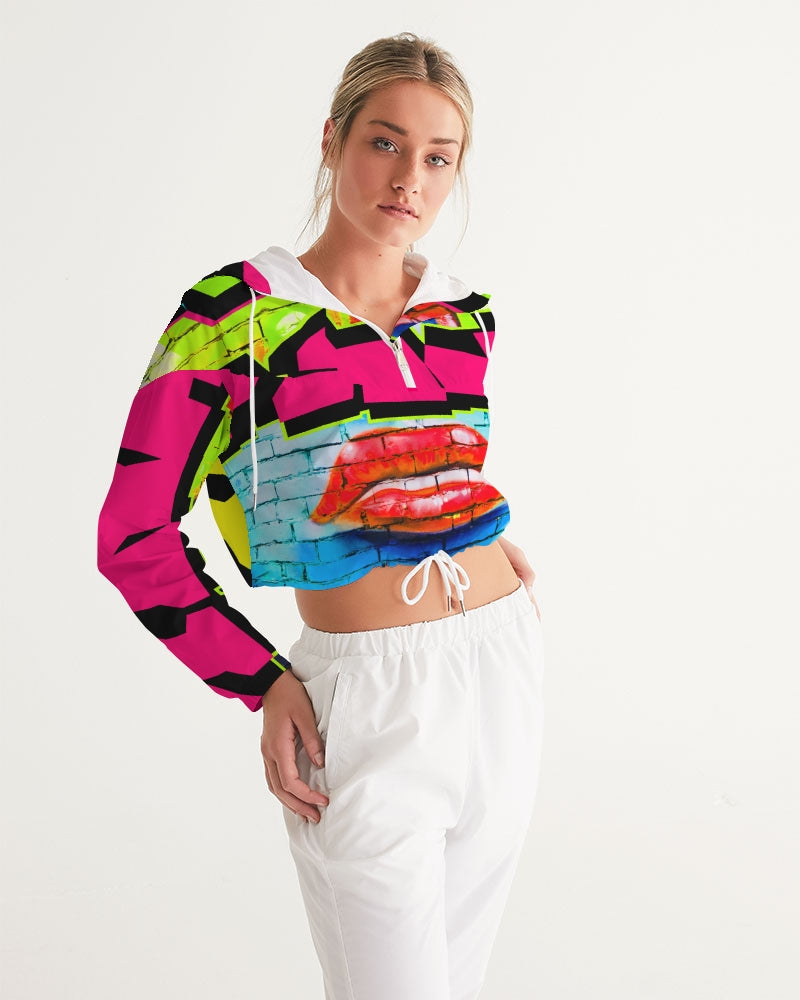 Graffiti Dripp Women's Cropped Windbreaker - The Dripp VIP