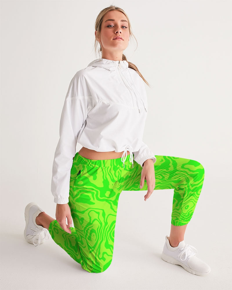 Fresh Retro Print Lime Women's Track Pants - The Dripp VIP