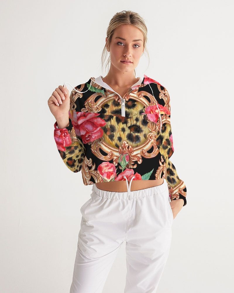 Multi Chain Print Mix Women's Cropped Windbreaker