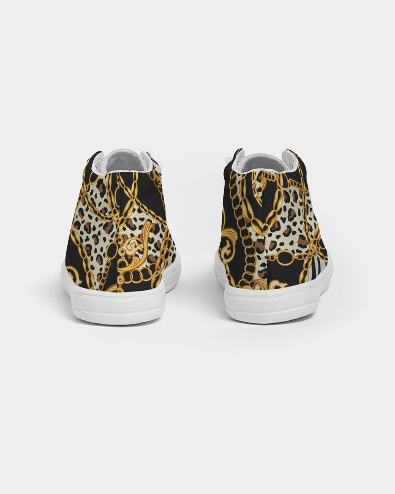 Multi Chain Print Mix Kids Hightop Canvas Shoe