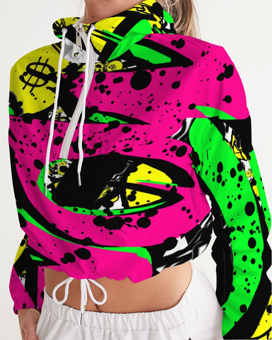 Trap Money Women's Cropped Windbreaker - The Dripp VIP