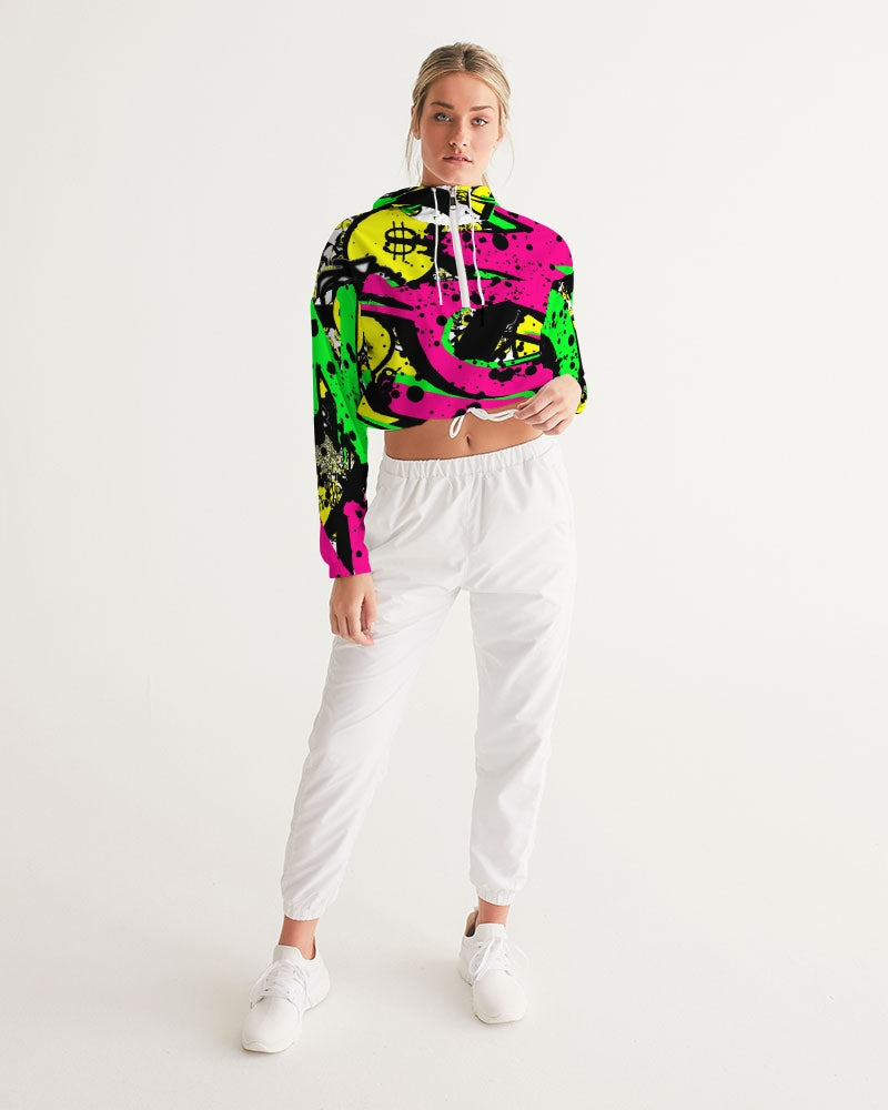 Trap Money Women's Cropped Windbreaker - The Dripp VIP