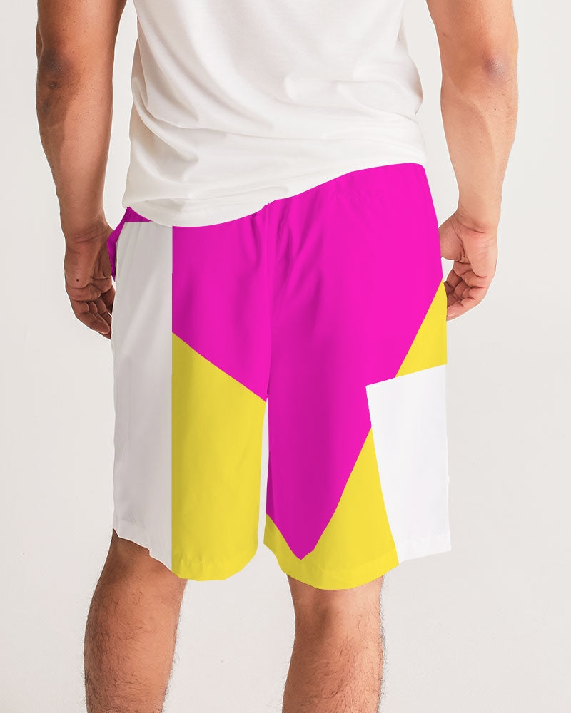 Color block Retro Splash Men's Jogger Shorts - The Dripp VIP