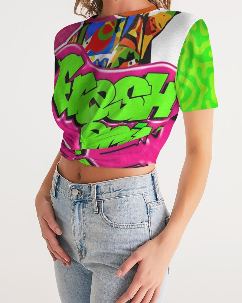 Fresh Prince Women's Twist-Front Cropped Tee - The Dripp VIP