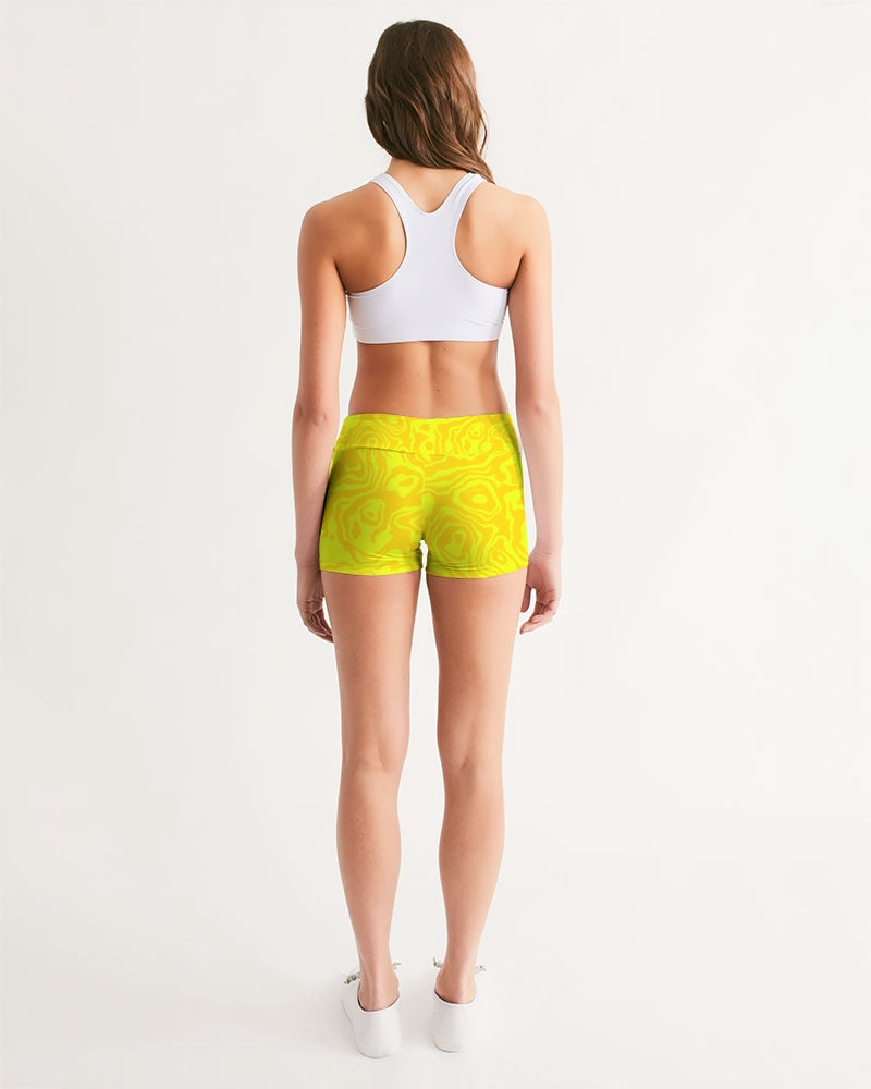 Lemonade Slush Women's Mid-Rise Yoga Shorts