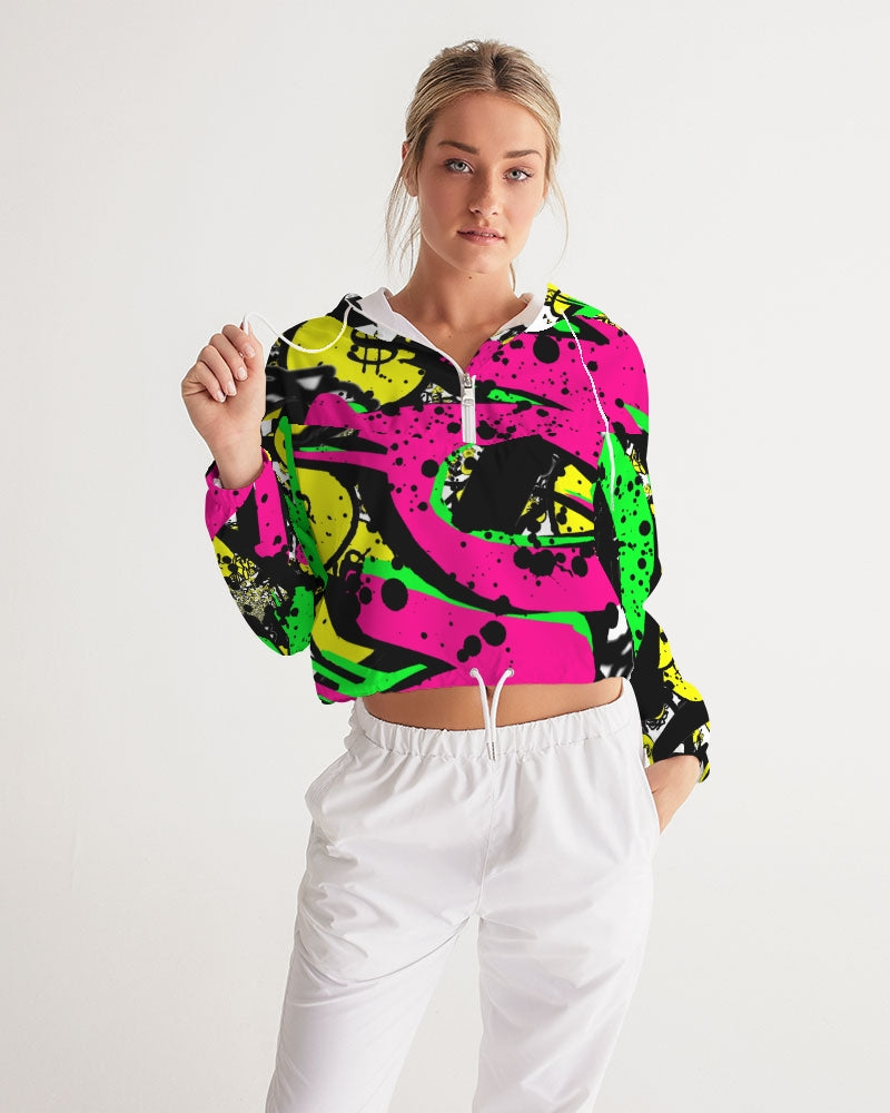 Trap Money Women's Cropped Windbreaker - The Dripp VIP