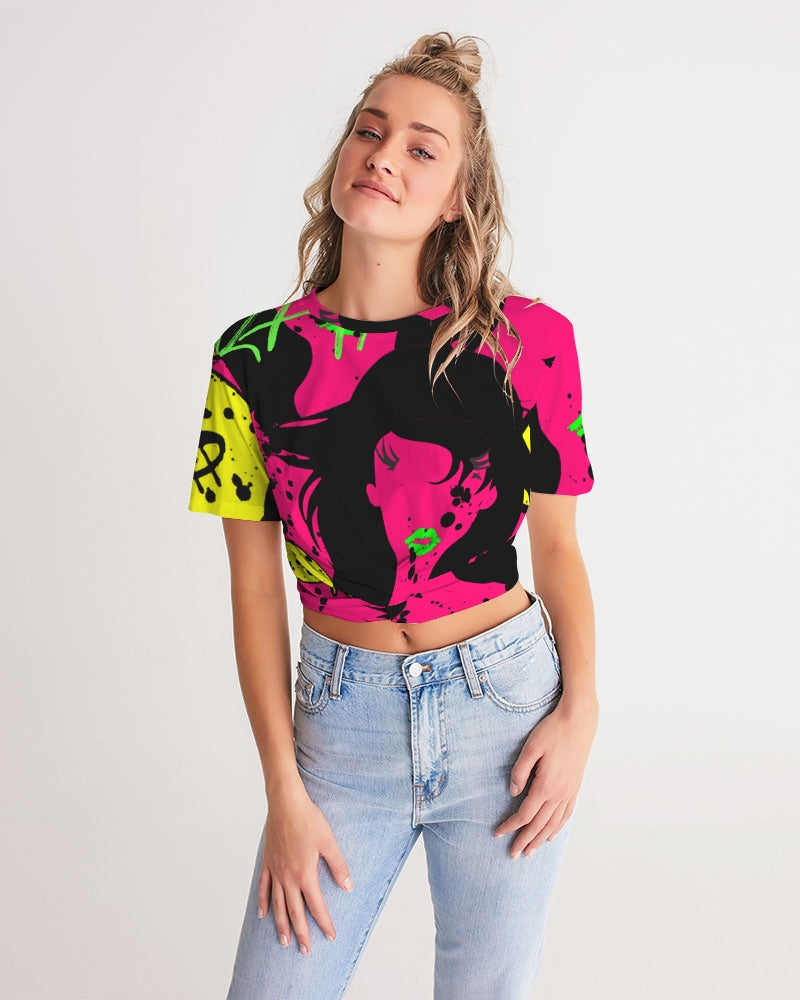Trap Girl Twist-Front Cropped Tee - The Dripp VIP