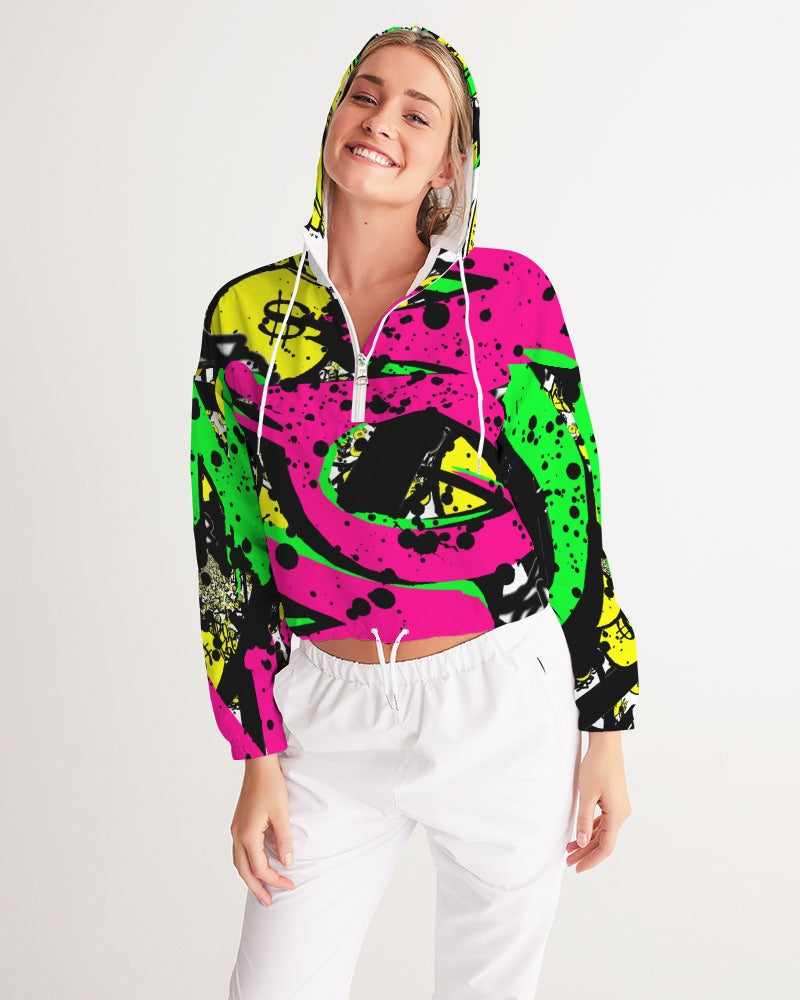 Trap Money Women's Cropped Windbreaker - The Dripp VIP