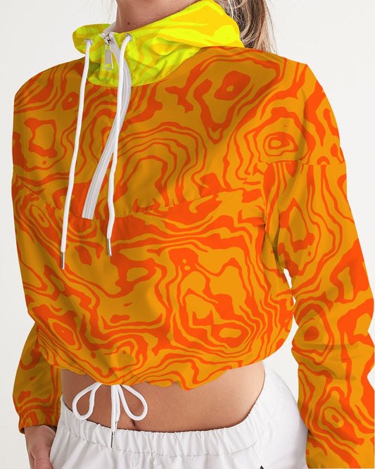 Orange Slush Women's Cropped Windbreaker