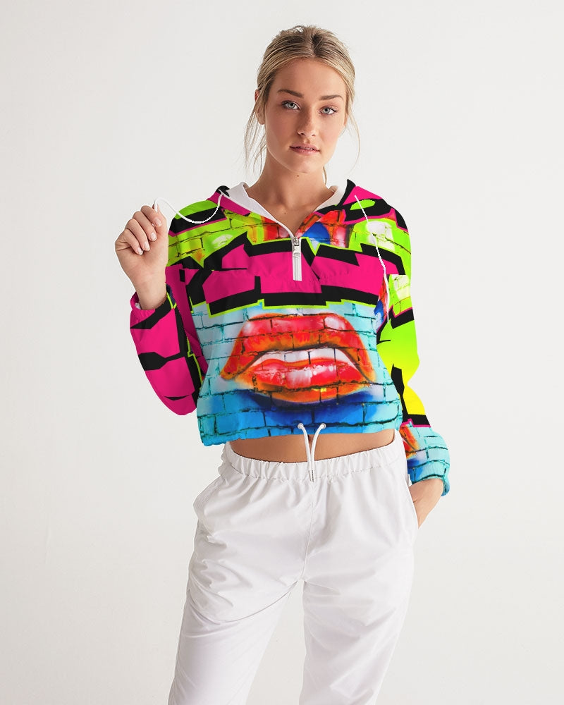 Graffiti Dripp Women's Cropped Windbreaker - The Dripp VIP