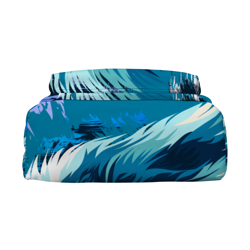 Abstract Lion Leather Travel Backpack