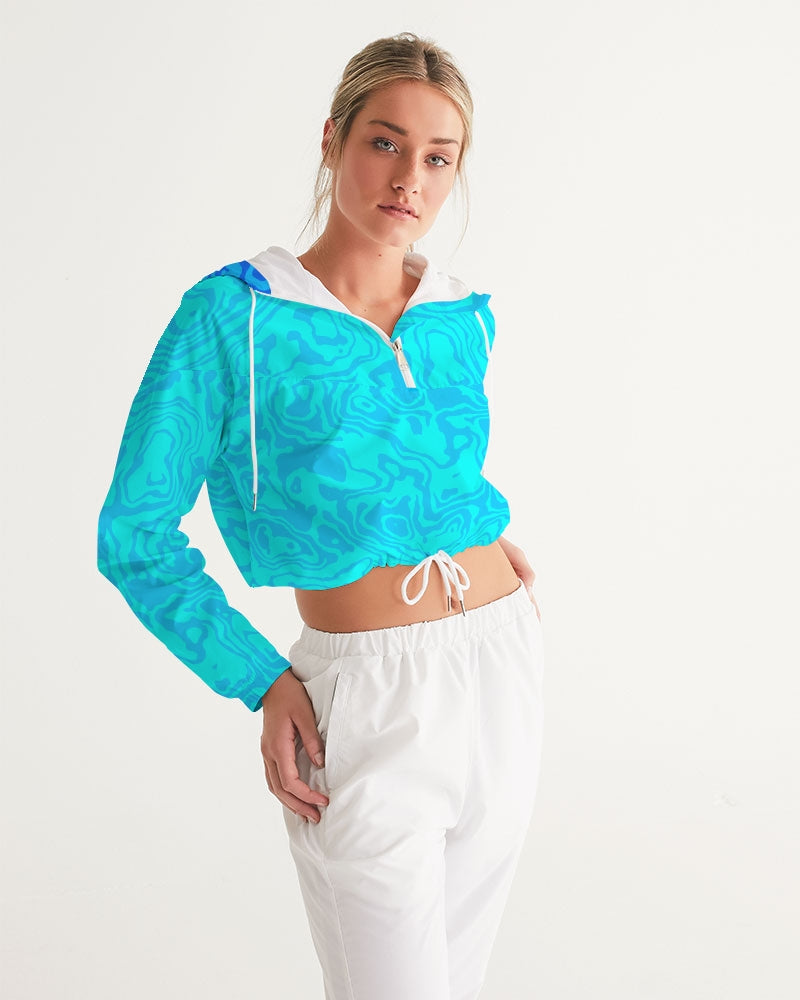 Blue Raspberry Slush Women's Cropped Windbreaker