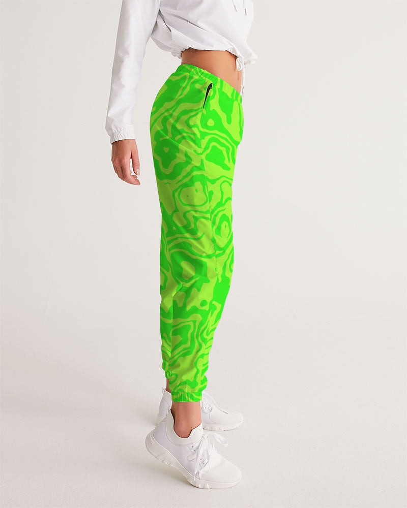 Fresh Retro Print Lime Women's Track Pants - The Dripp VIP