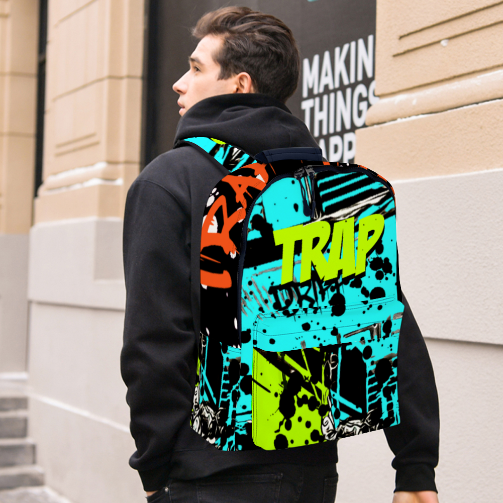 Trap Monney Leather Travel Laptop Backpack