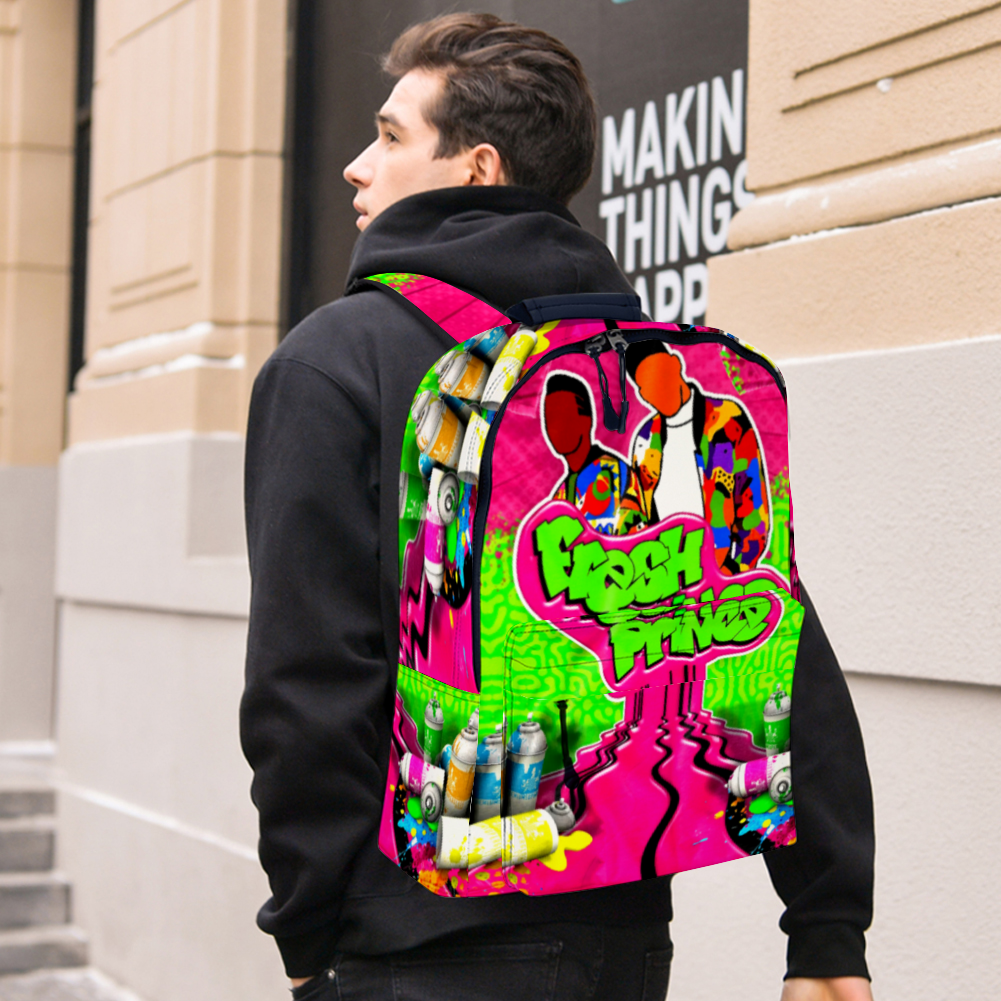 Fresh Prince Pink Graffiti Leather Backpack