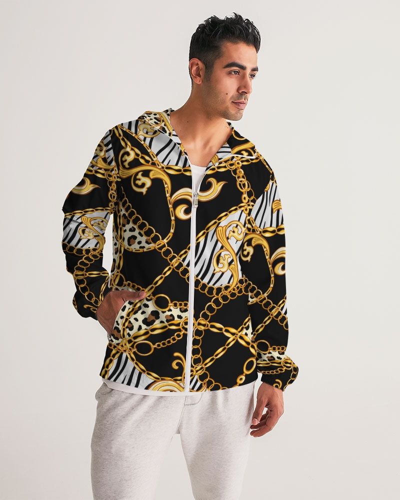 Multi Chain Print Mix Men's Windbreaker