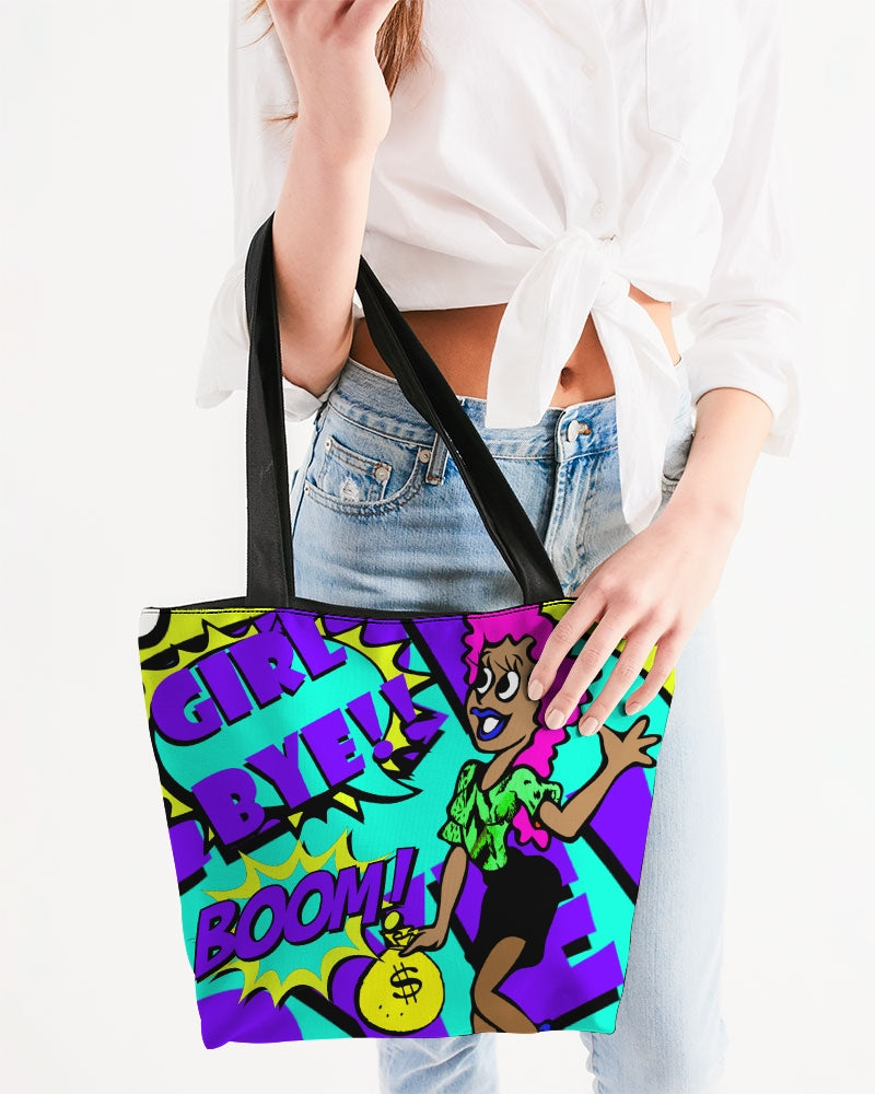 Girl Bye Boom Canvas Zip Tote