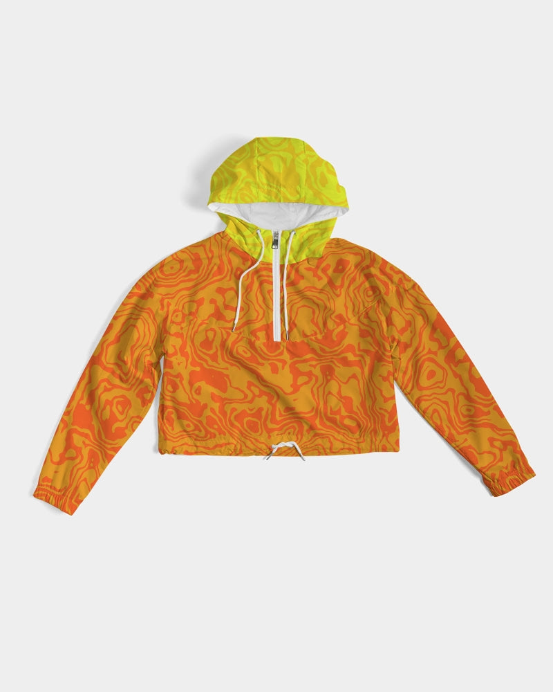 Orange Slush Women's Cropped Windbreaker