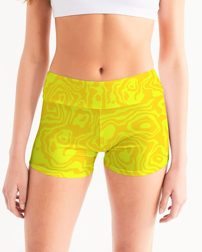 Lemonade Slush Women's Mid-Rise Yoga Shorts