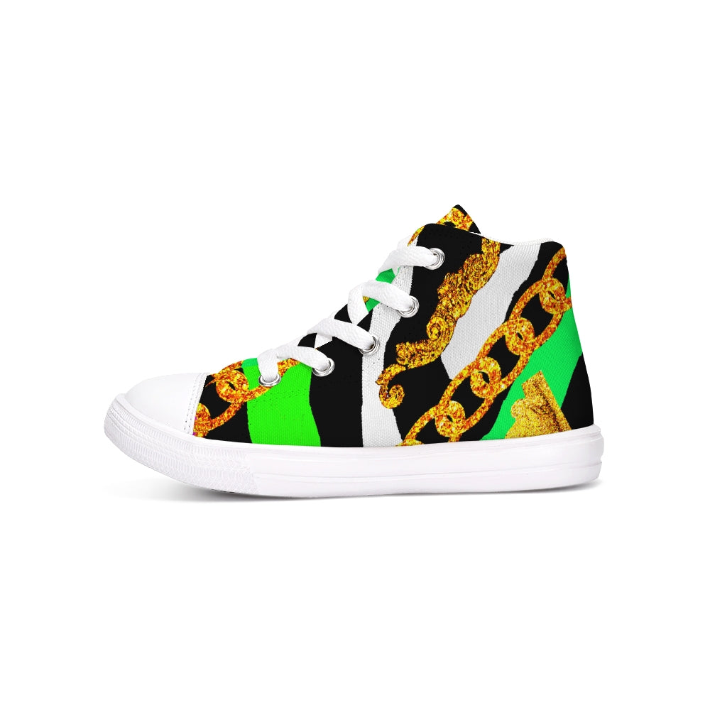 Neon Chain Dripp Kids Hightop Canvas Shoe - The Dripp VIP