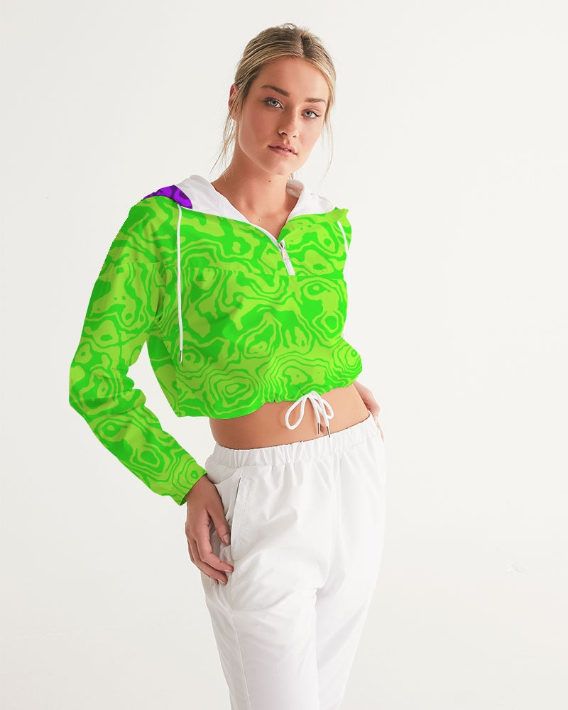 Green Apple Slush Women's Cropped Windbreaker